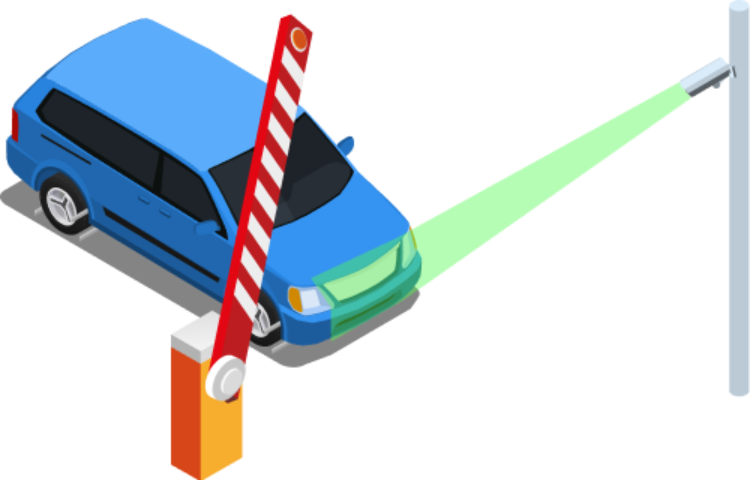 Automated barrier opening for an authorized vehicle at a gate