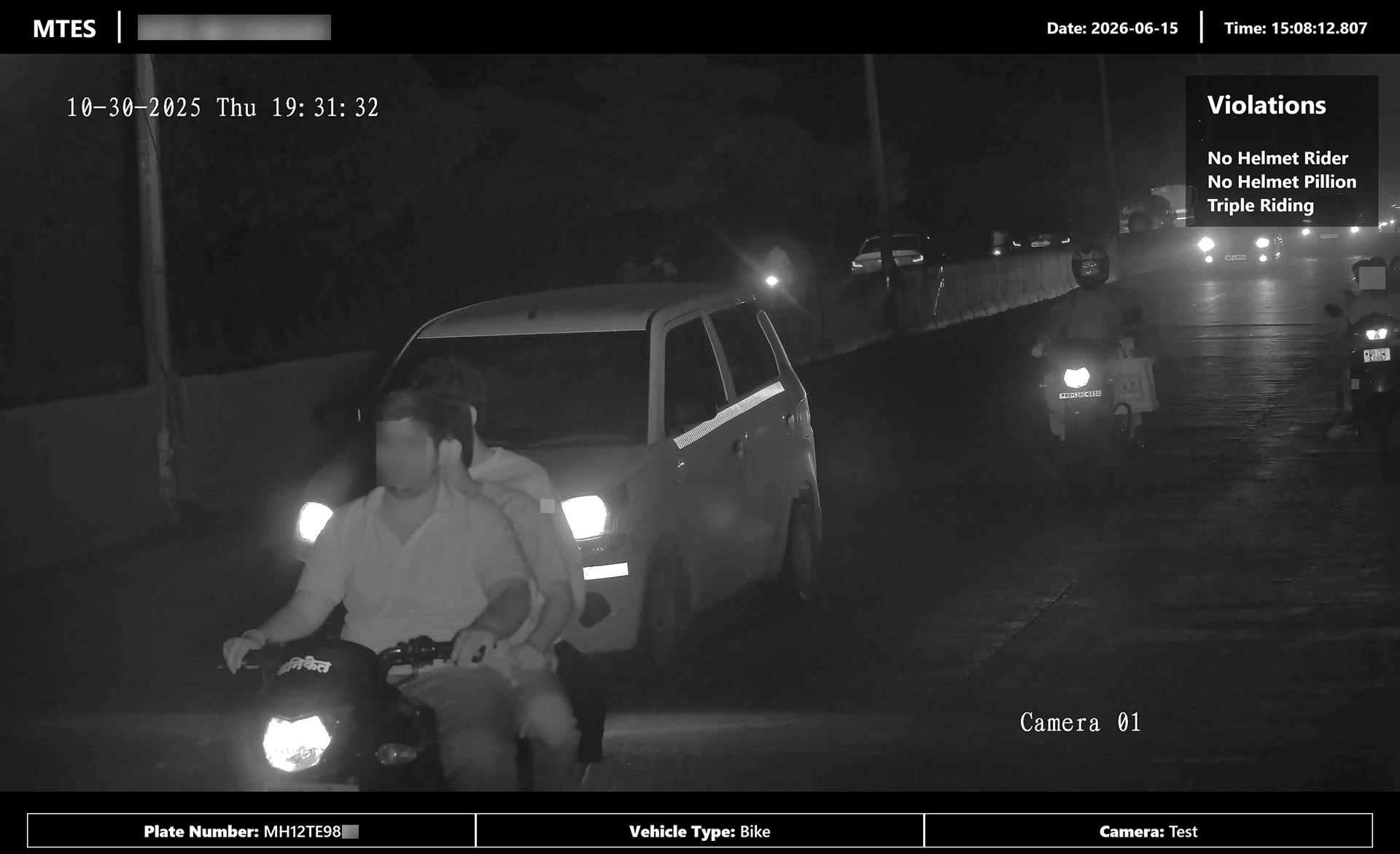 Triple riding detection