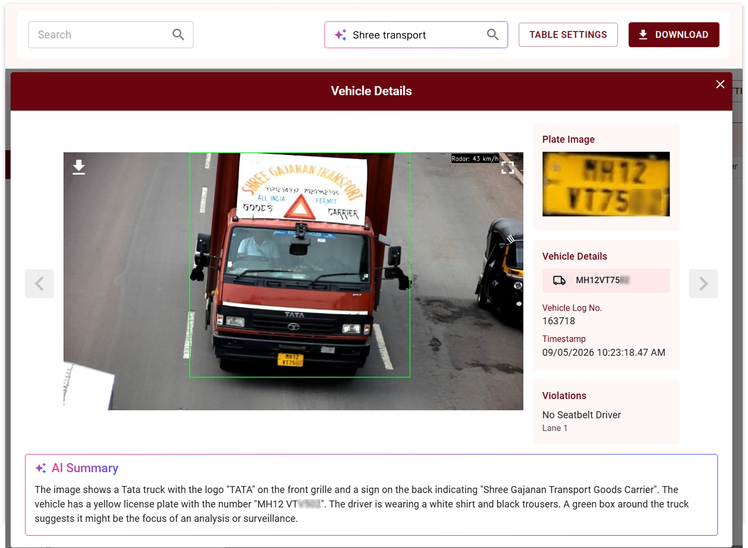 Natural language investigation and search across highway cameras