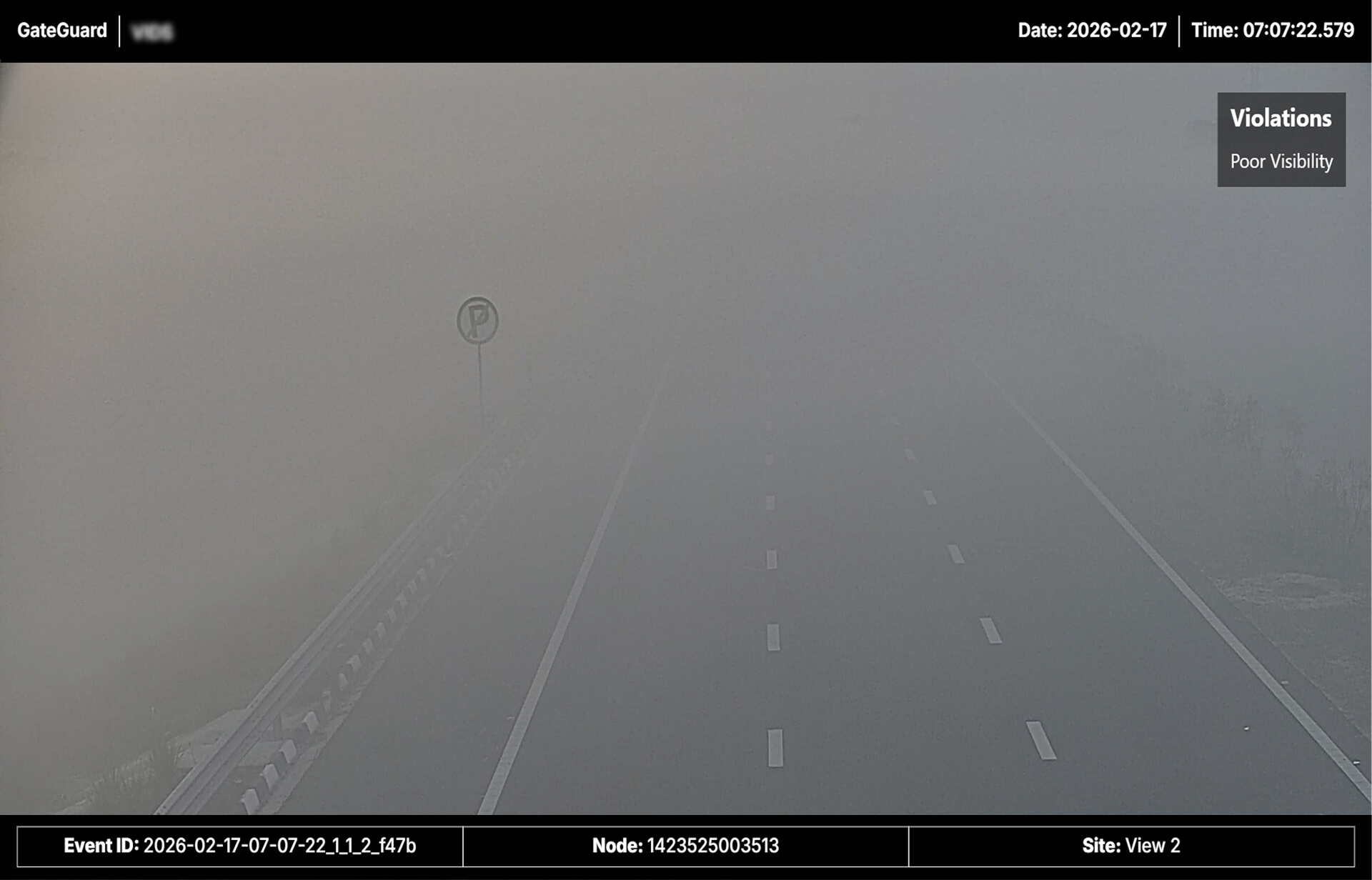 Poor visibility condition evidence